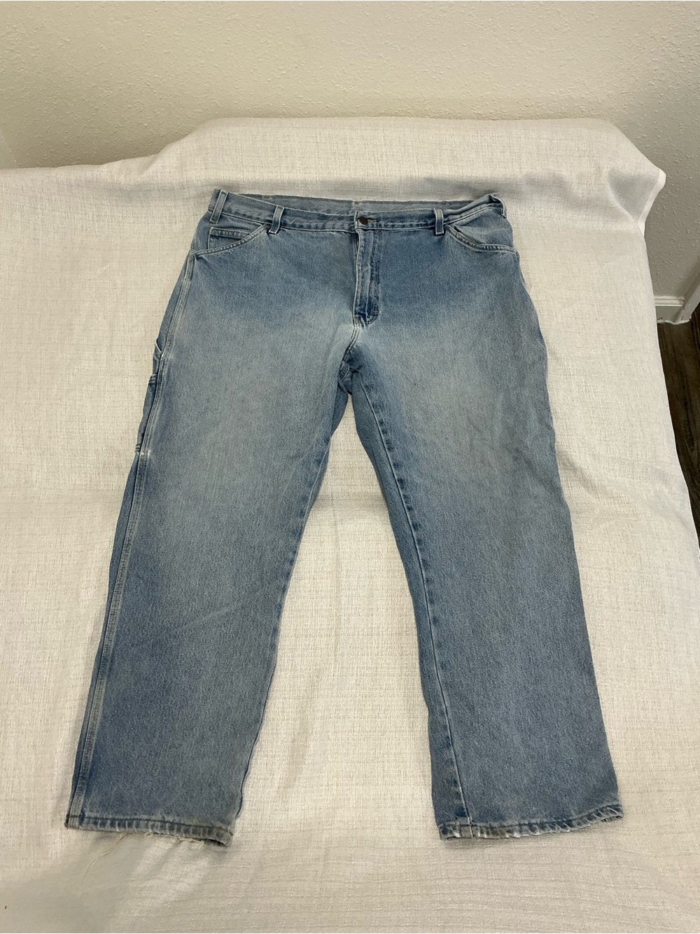 Dickies Men's Light Stone Wash Relaxed Fit Carpenter Jeans 1993SNB 40x30